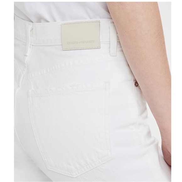 Citizens of Humanity Distressed Charlotte Crop White Fiori Jeans, Size 26 - Picture 3 of 14